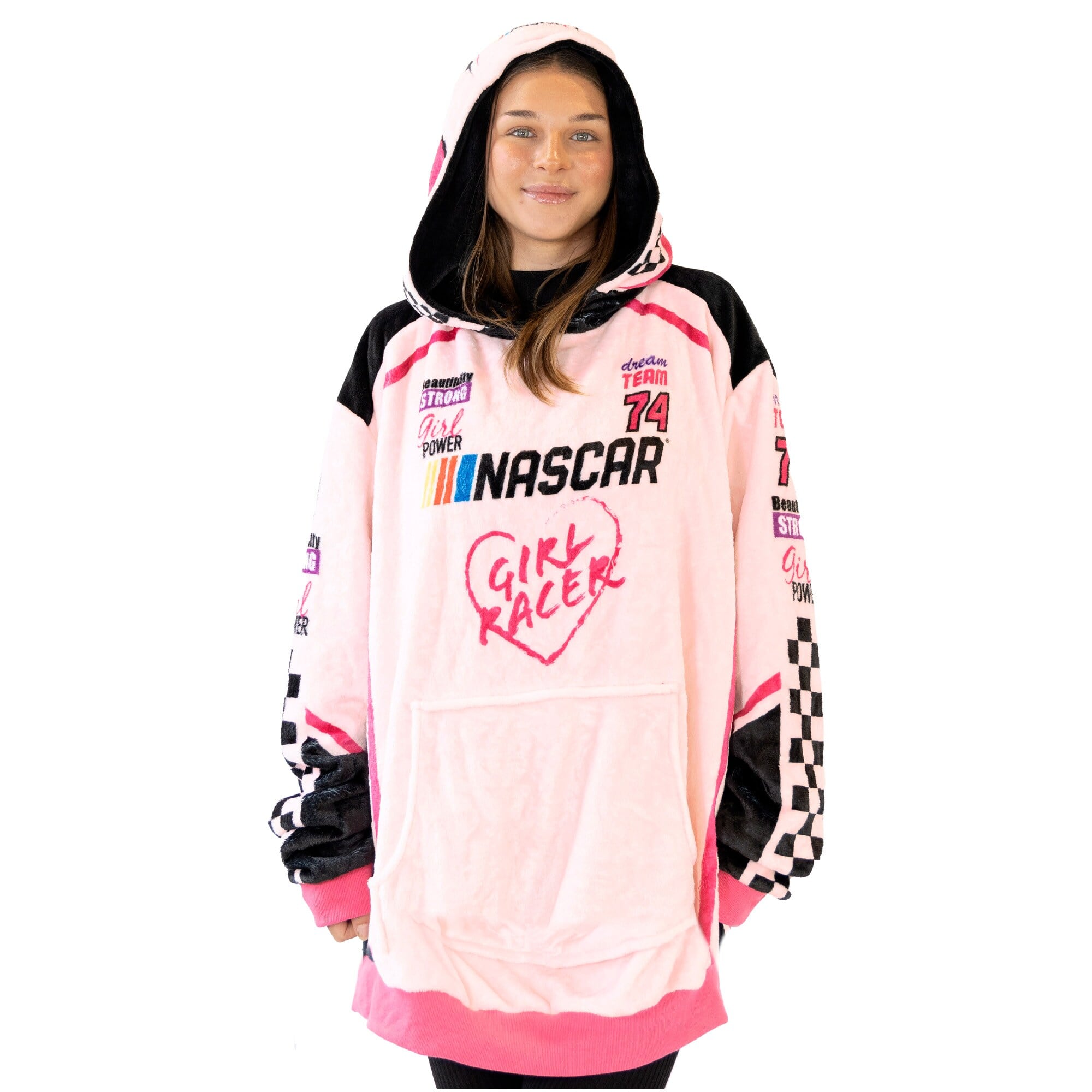 Plushible - NASCAR Snugible 2-in-1 Blanket Hoodie and Plushie - Pink