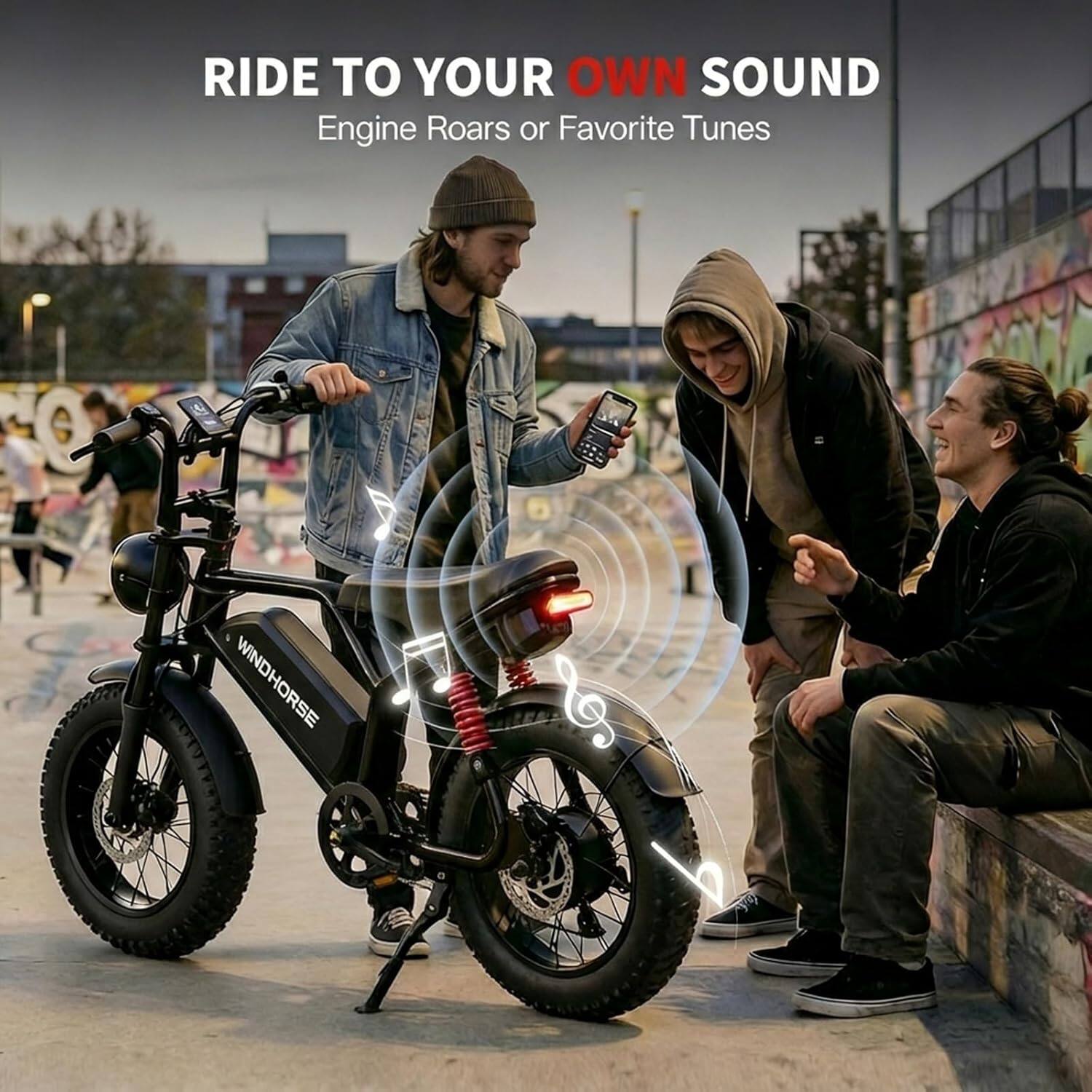 RIDE TO YOUR OWN SOUND  
Engine Roars or Favorite Tunes  
WINDHORSE