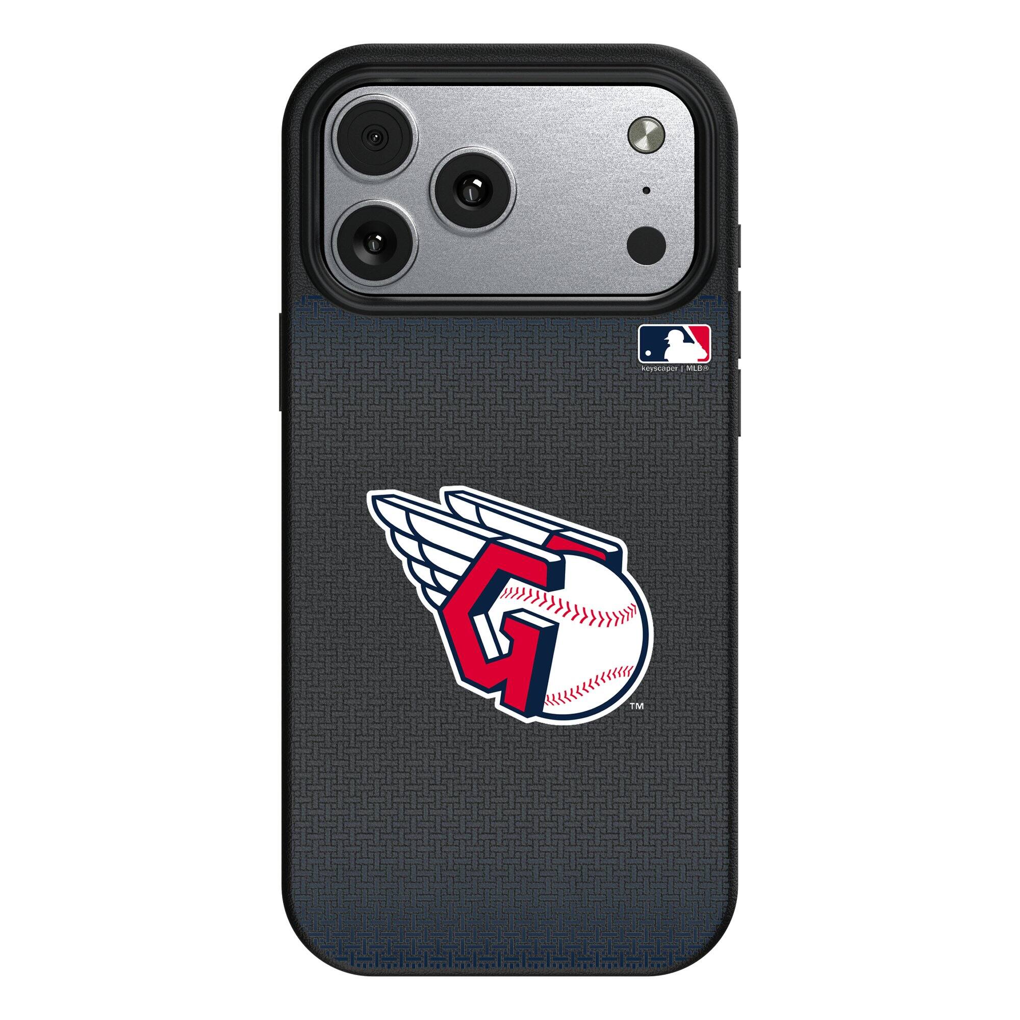 Keyscaper - MLB - Cleveland Guardians Linen Logo iPhone Magnetic Bump Case - 15 - Black