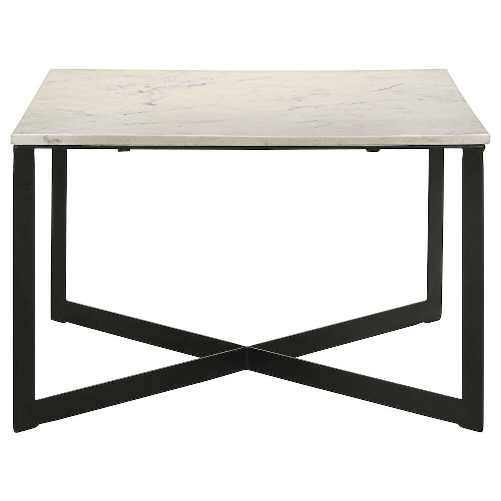 Alt View 2. Coaster Co. of America - Tobin Square Marble Top Coffee Table White and Black - White.