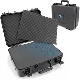 CASEMATIX - 16" Hard Shell Case with Customizable Foam – Protective Storage for Cameras, Electronics, Tools & Accessories - Black