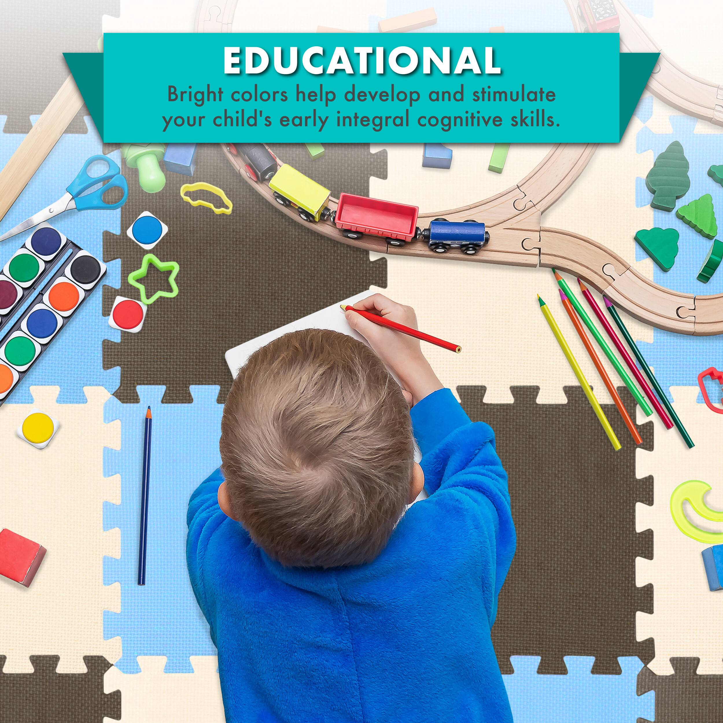 EDUCATIONAL

Bright colors help develop and stimulate your child's early integral cognitive skills.