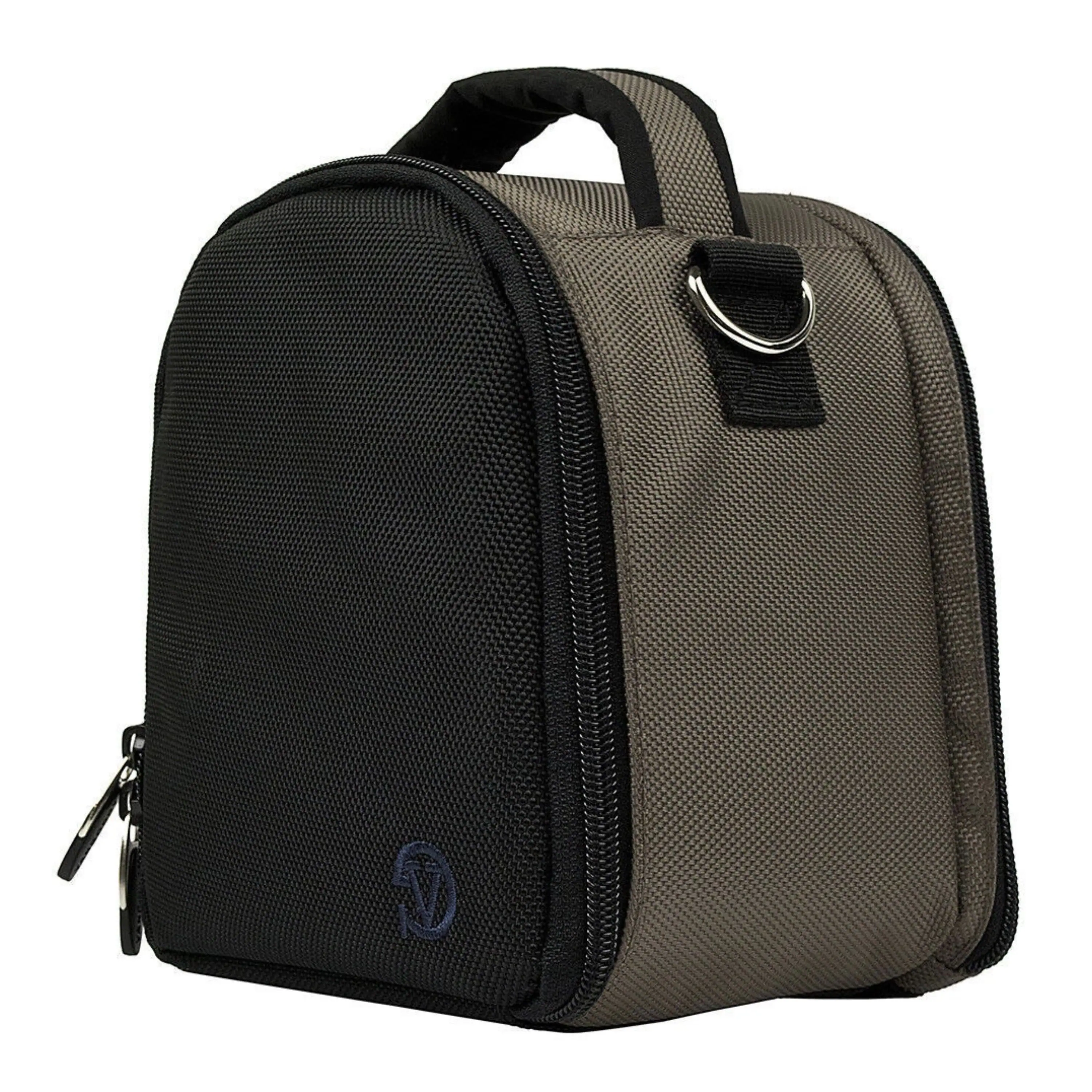 Front. Kitcheniva - Small DSLR Camera Shoulder Bag Case For Canon EOS Rebel Gray - Steel Gray.