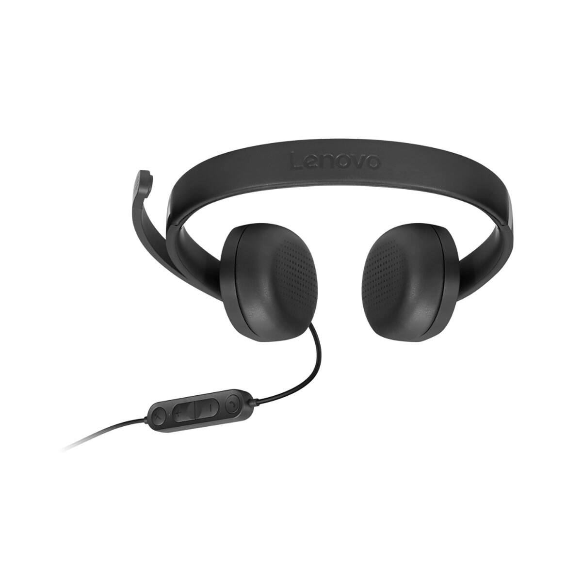 Alt View 2. Lenovo - Lenovo USB-A Wired Closed-Back On-Ear Stereo Headset Gen 2 - Black.