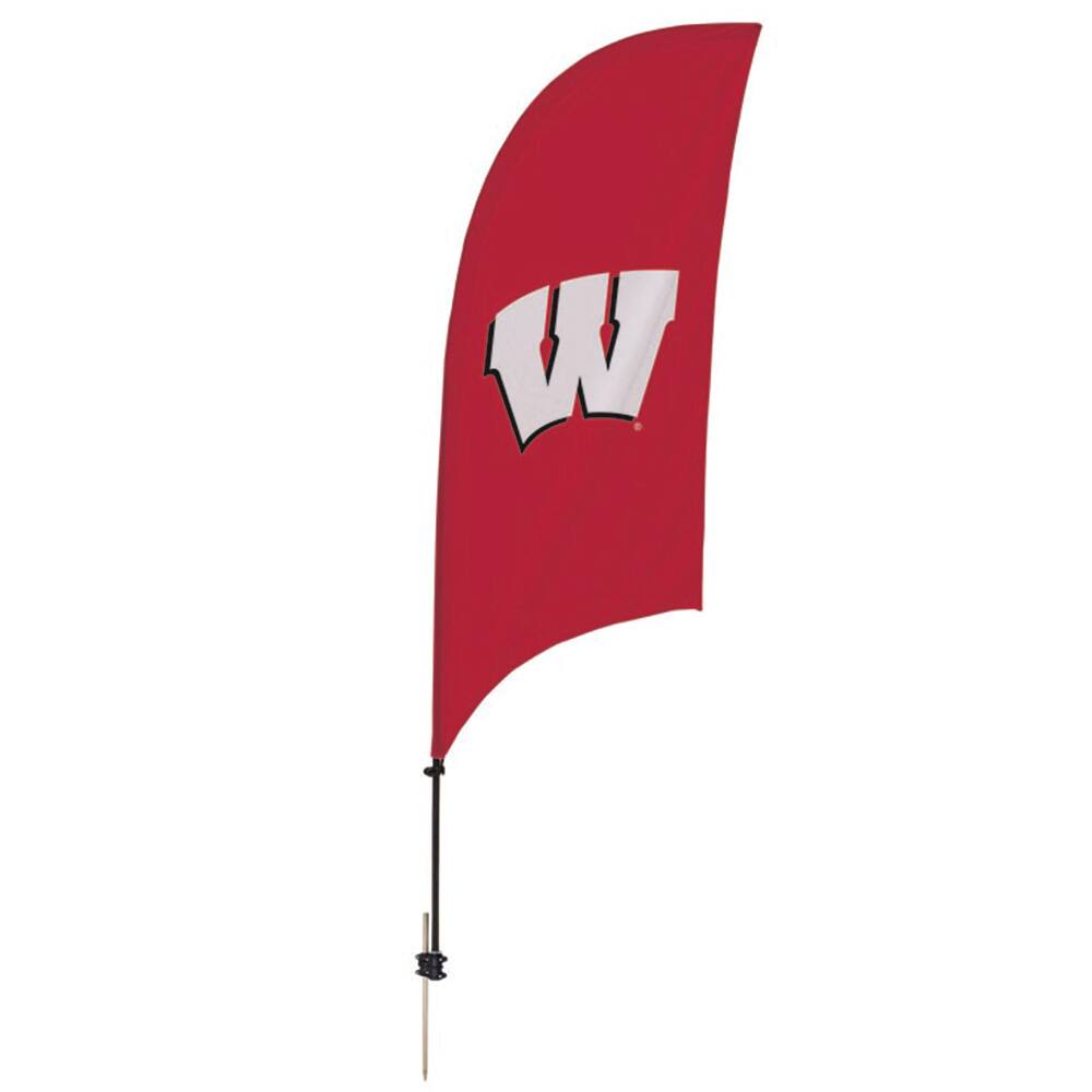 Front. Victory Corps - Wisconsin Badgers 7.5' Razor Feather Stake Flag - Multicolor.