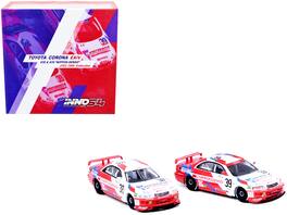 Inno Models - Toyota Corona EXiV #38 H. Mitsusada & #39 T. Kristensen RHD Nippon Denso JTC 1995 2-Car Box Set 1/64 - White, Red, Blue