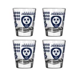 Logo Brands - Nashville Predators 4-Pack 2oz. Shot Glass Set - Multicolor