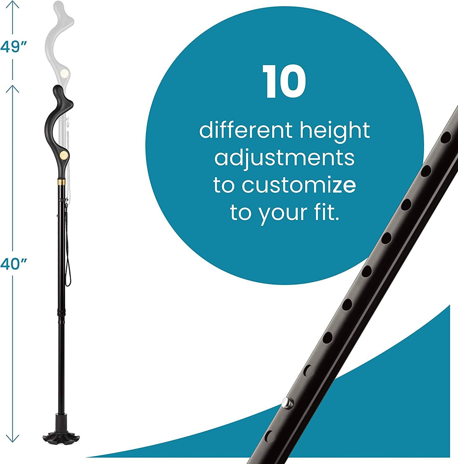 10 different height adjustments to customize to your fit.

49"  
40"