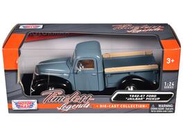 1942-47 Ford "Jailbar" Pickup Truck "Timeless Legends" Series 1/24 Diecast Model Car by Motormax - Blue and Black
