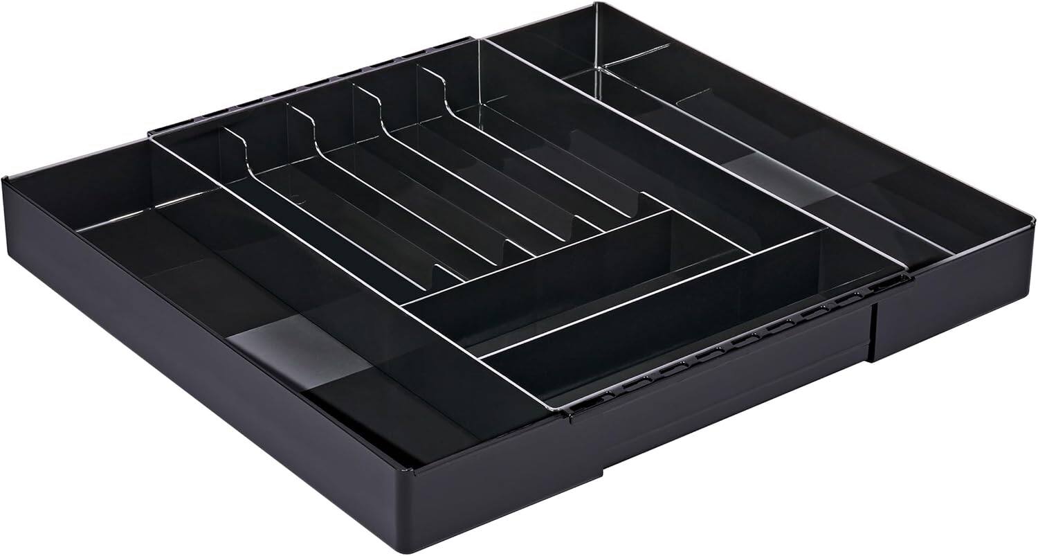 Alt View 4. Sorbus - Sorbus Expandable Silverware Organizer – Multipurpose Flatware and Kitchen Storage Solution - with 7 compartments - Black.