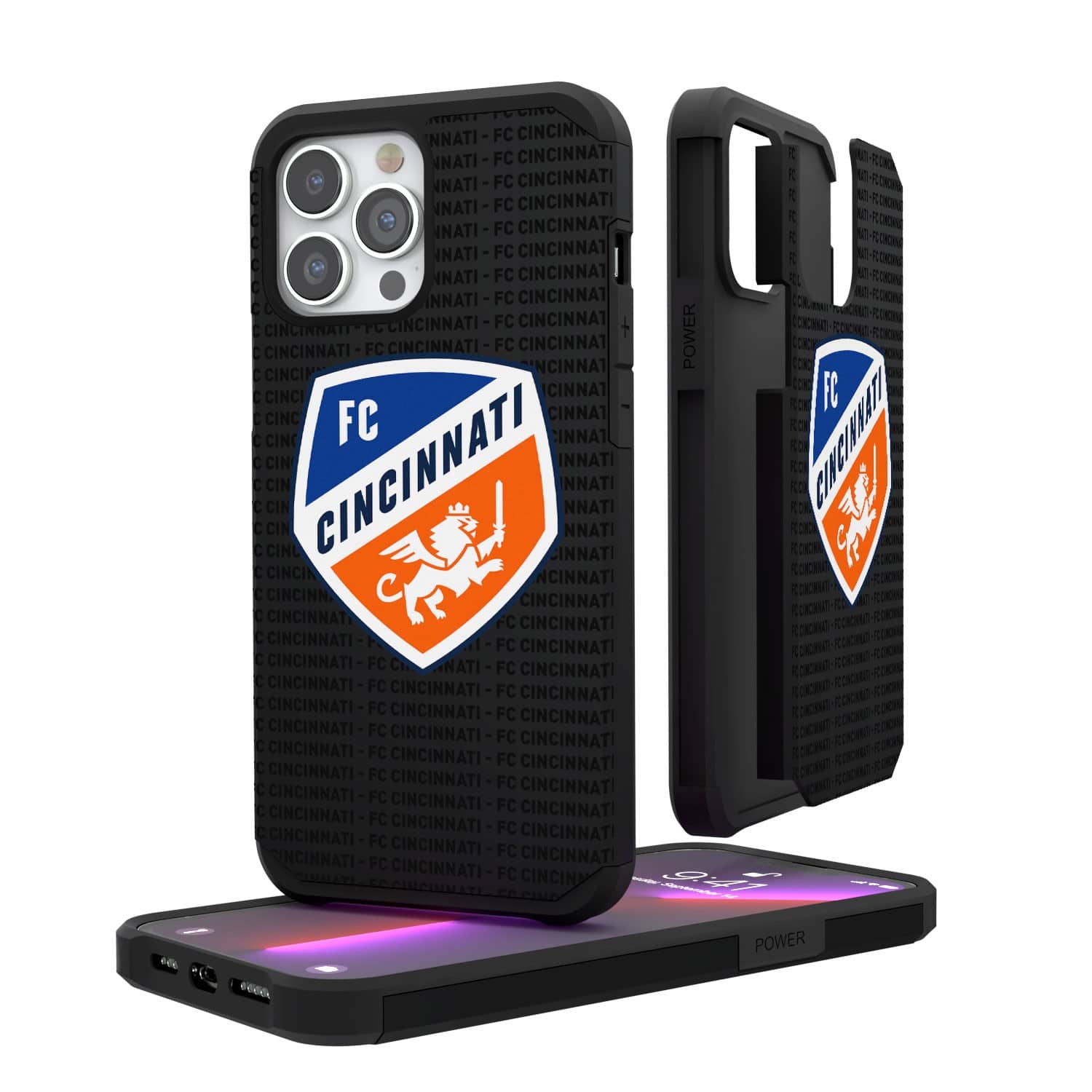 Keyscaper - MLS - FC Cincinnati iPhone Text Backdrop Rugged Case - 15 - Multicolor