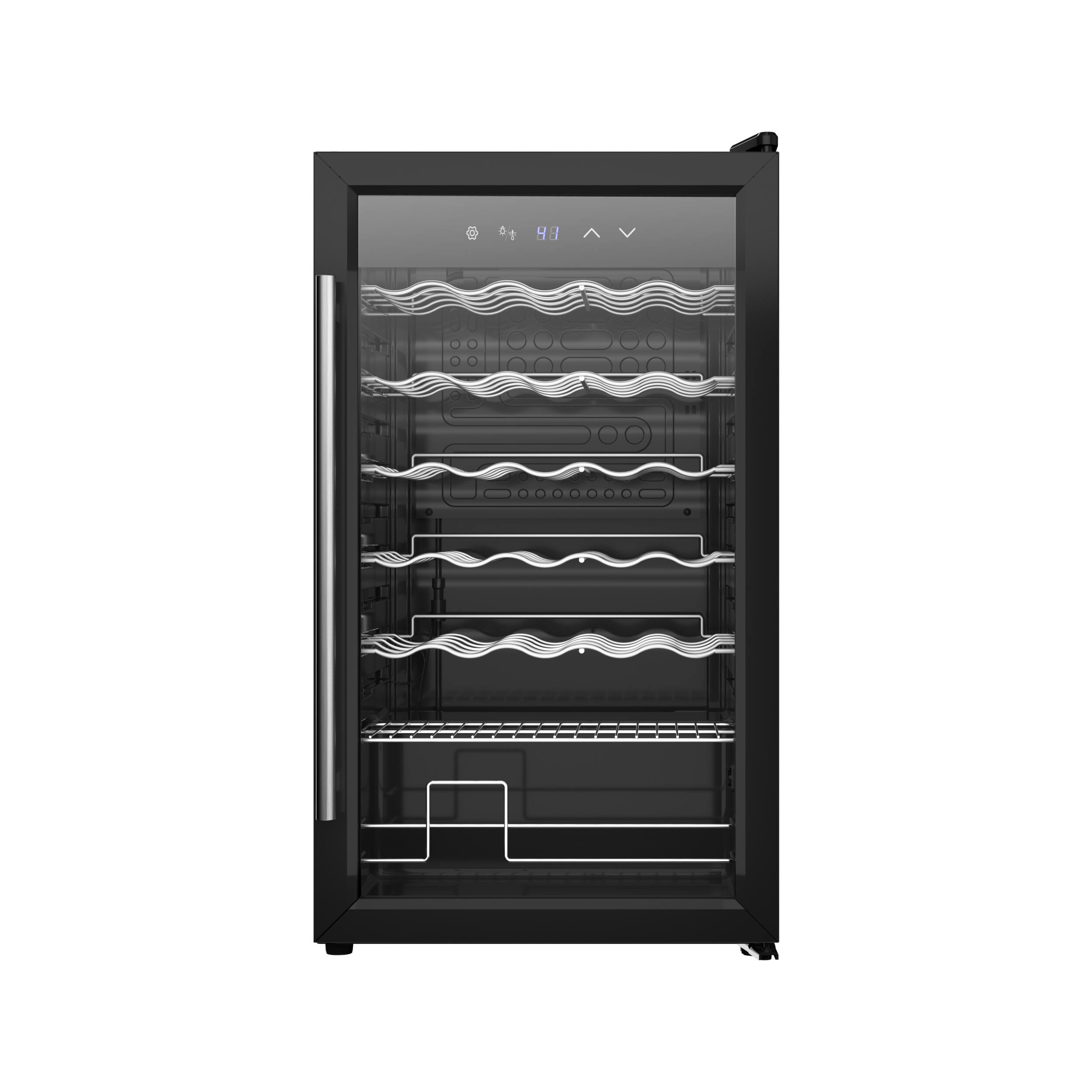 Alt View 6. Famapy - 34 Bottle Compressor Wine Cooler - Stainless Steel Freestanding Wine Fridge with Temperature Control for Home Bar - Black.