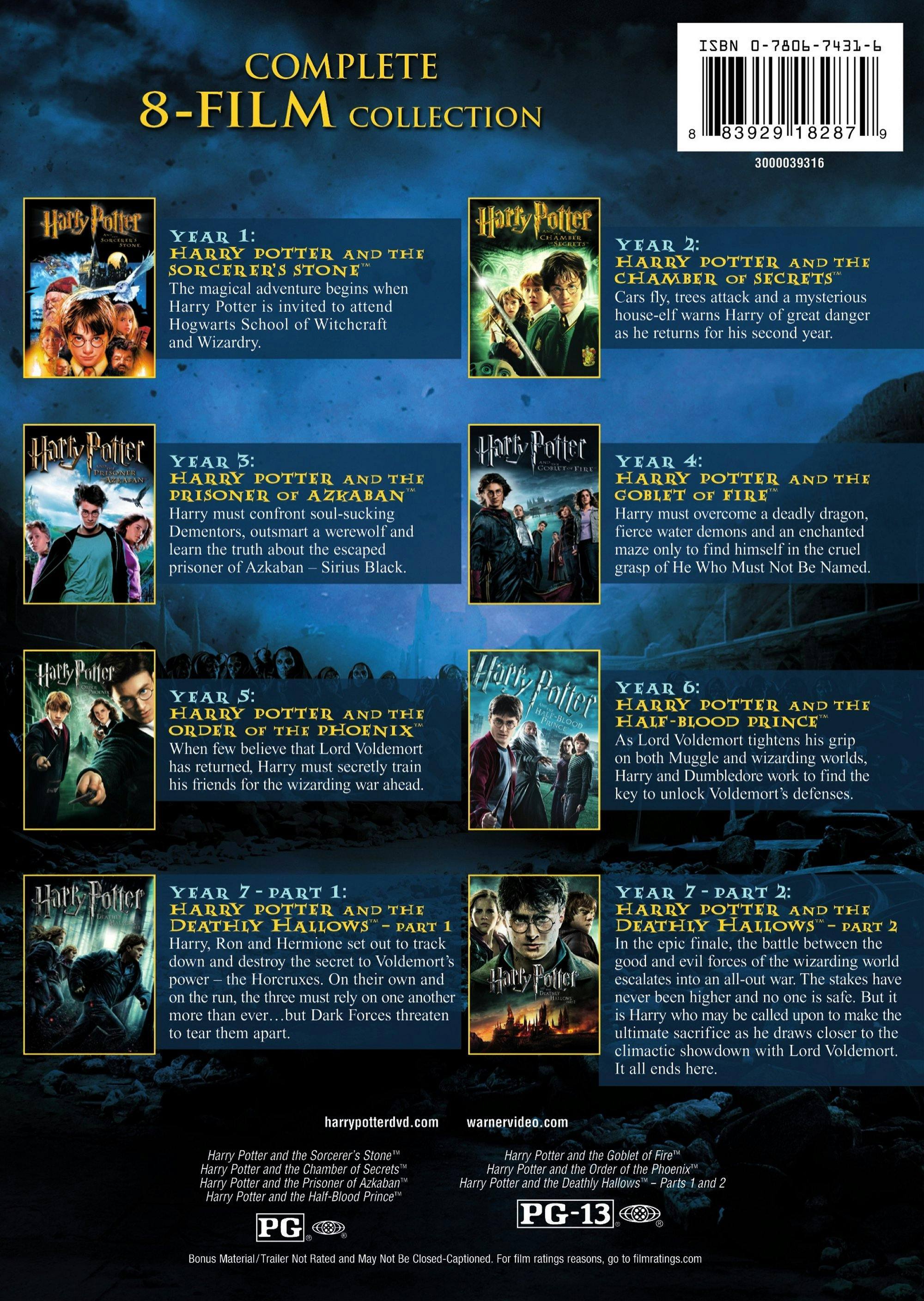 Angle. Harry Potter: Complete 8-film Collection (DVD Set) [DVD].