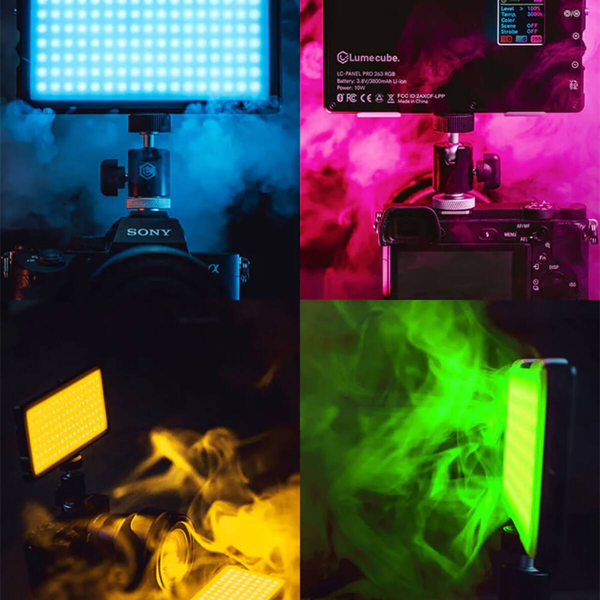 Level 100% Temp 3000 Caler Scene OFF Strebe OFF Te 2M  
Lumecube. LC-PANEL PRO 363 AGB  
Battery 3 V3800mA U-ion  
Power wor FC X FCC 3AXCF.LPP CE Itale  
China SONY S M/ WENU AEL 'N x Fn 4 DIGP 10