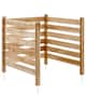 Front. VEVOR - Wood Privacy Fence, 38" W x 36" L, 3 Panel Slatted Air Conditioner Fence Screen, Pool Equipment Enclosure - Wood color.