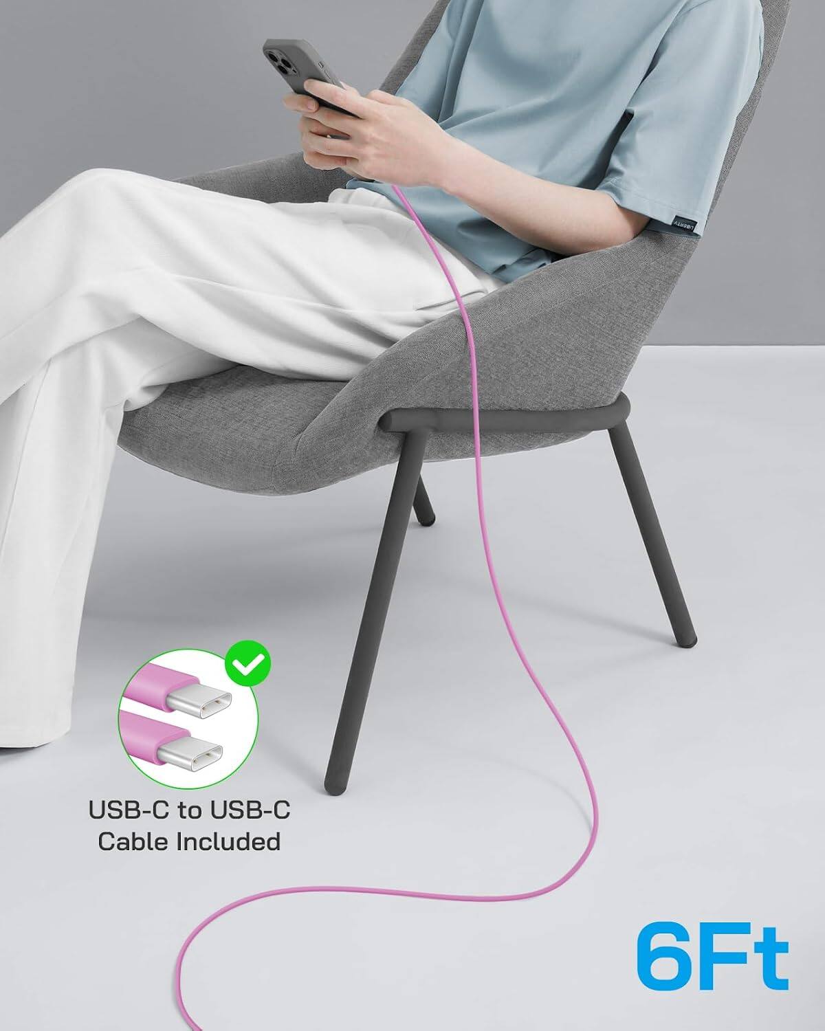 USB-C to USB-C Cable Included  
6Ft