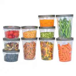 FridgeMate - Container 20-Piece Set - Clear Gray