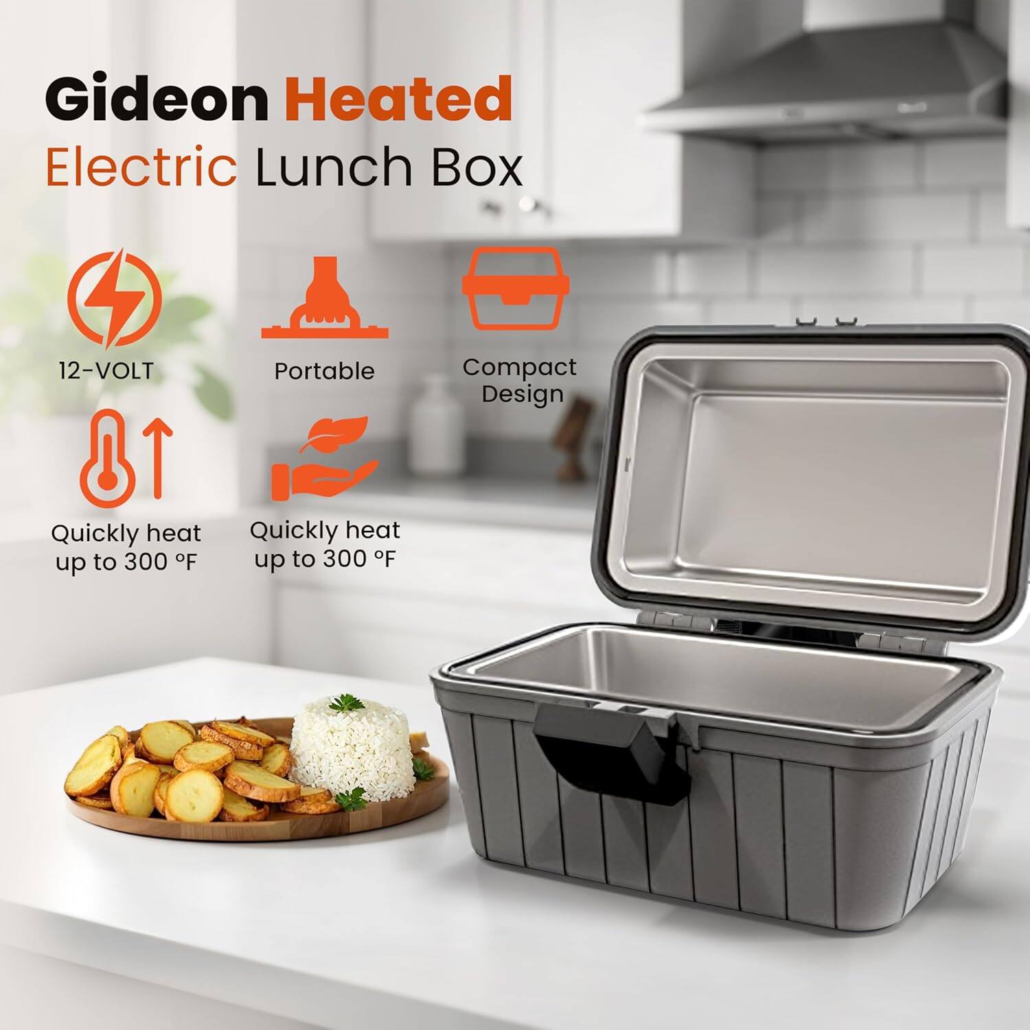Gideon Heated Electric Lunch Box

- 12-VOLT
- Portable
- Compact Design
- Quickly heat up to 300 °F
- Quickly heat up to 300 °F