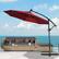 Alt View 6. Costway - 10FT Patio Offset Umbrella Solar LED 360degrees Rotation - Wine.