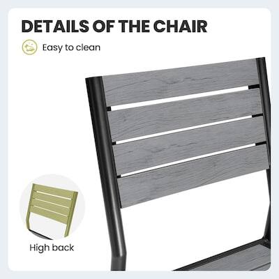 DETAILS OF THE CHAIR

- Easy to clean
- High back
