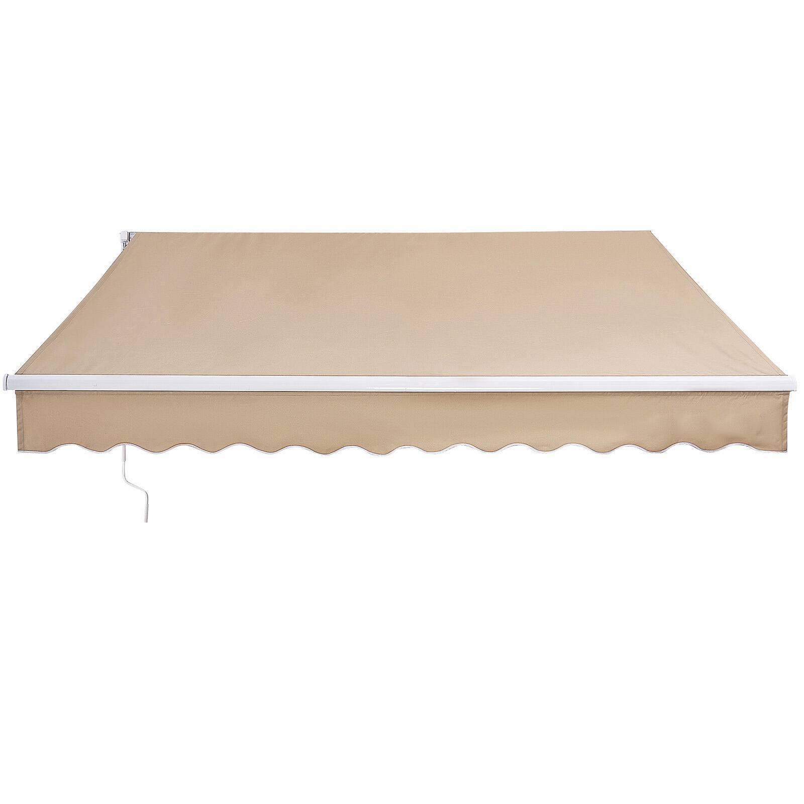Alt View 5. VEVOR - Manual Retractable Awning, 12 x 10 ft Outdoor Patio Awning Retractable Sun Shade, Water-Resistant Sunshade Shelter - Khaki.