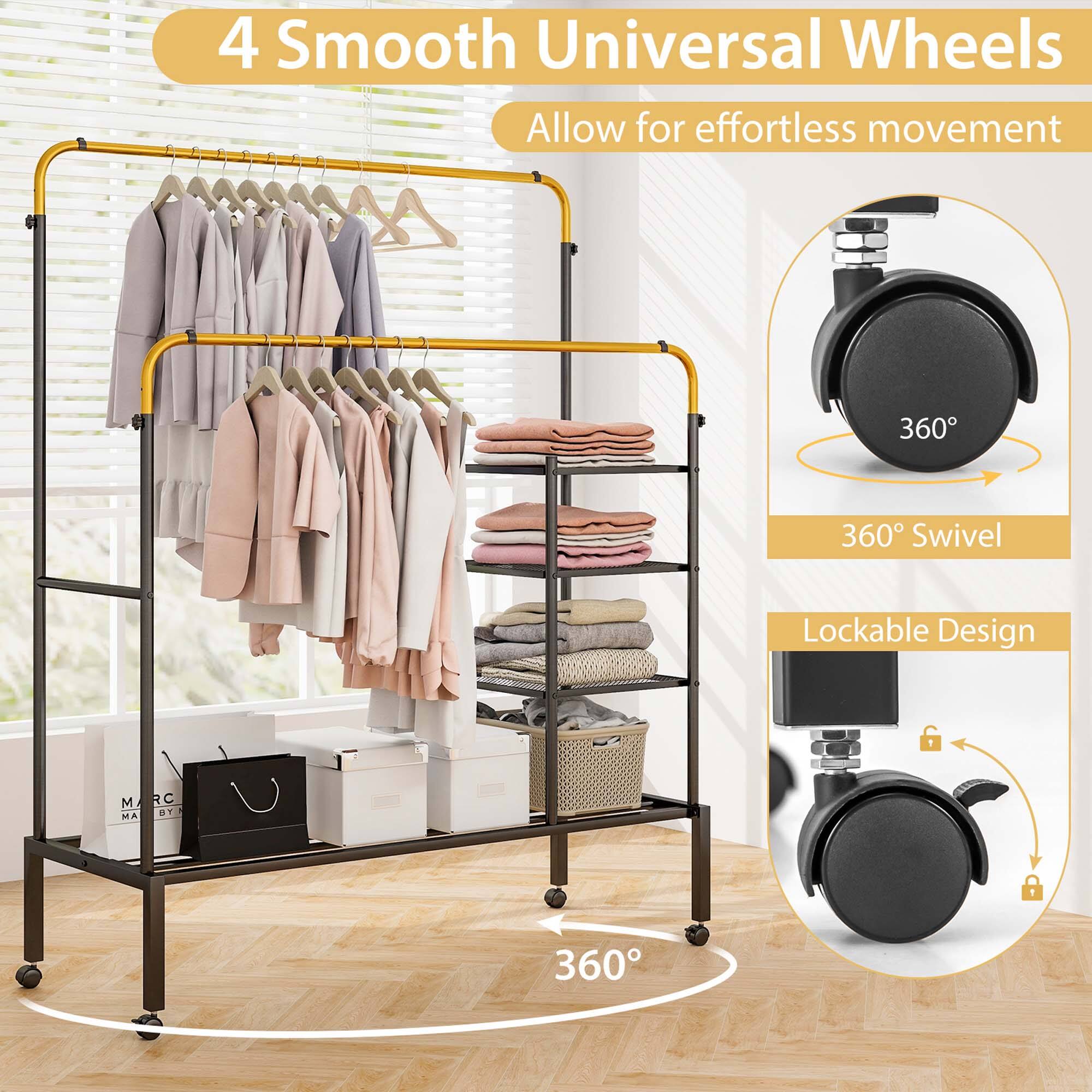 4 Smooth Universal Wheels, Allow for effortless movement, 360° Swivel, Lockable Design, 360°