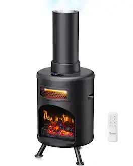 DR. INFRARED HEATER - DR-991 Portable Electric Fireplace Space Heater with Humidifier & Remote, 1500W Infrared, 3D Flame, Timer, ETL Listed - Black