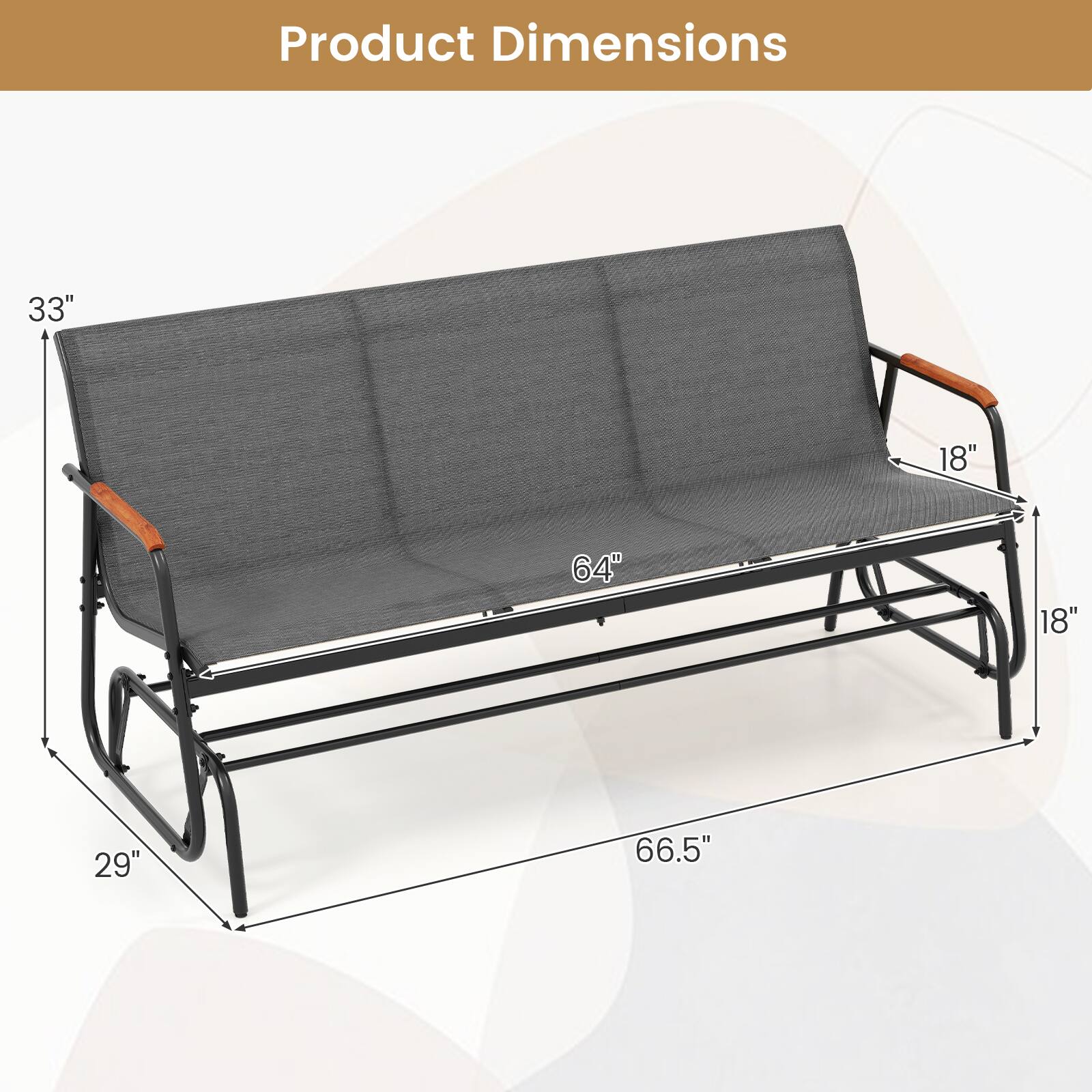 Product Dimensions: 33" x 18" x 64" x 18" x 29" x 66.5"