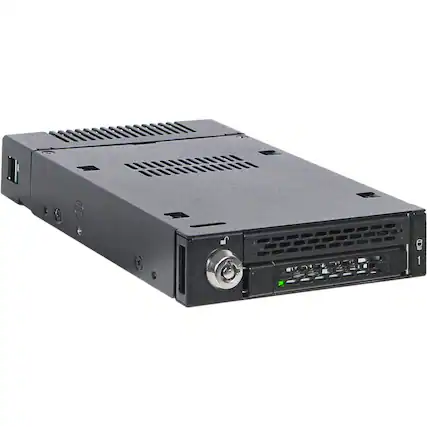 Front. Icy Dock - M.2 PCIe NVMe SSD Mobile Rack for External 3.5" Drive Bay.