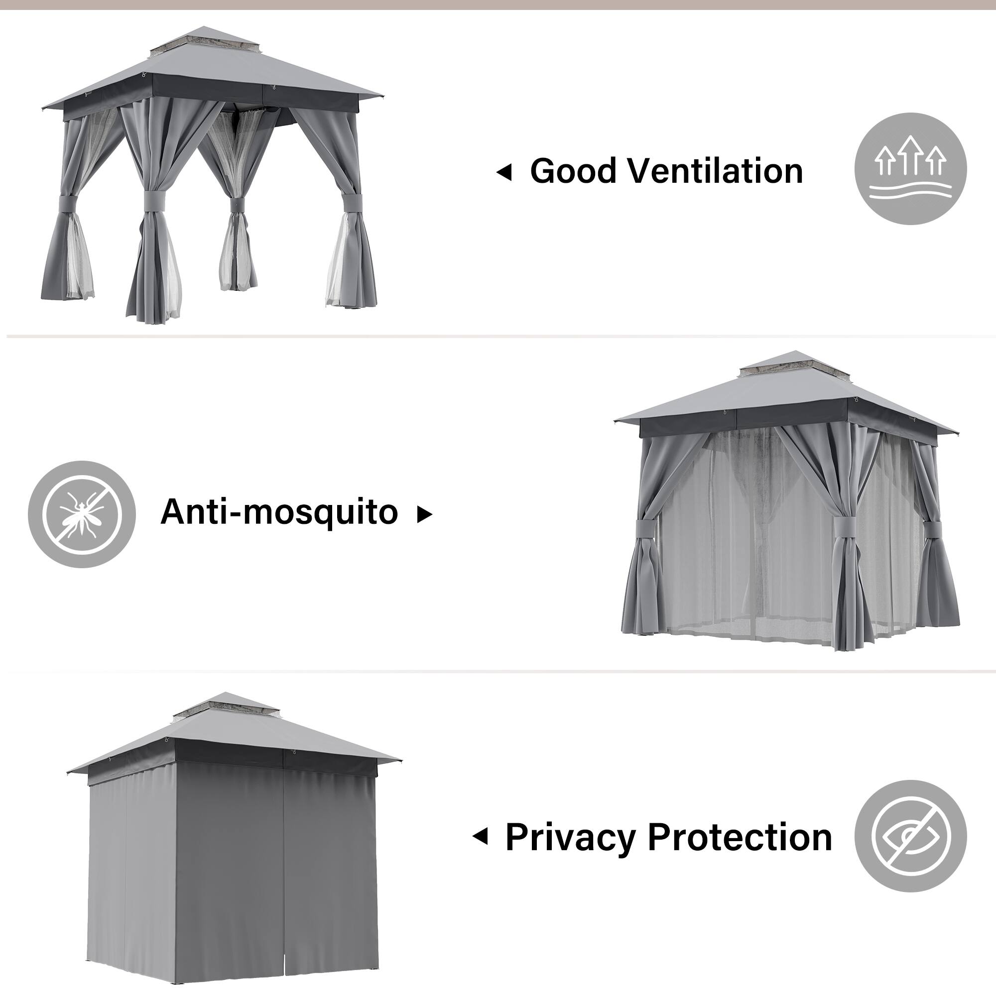 Good Ventilation  
Anti-mosquito  
Privacy Protection