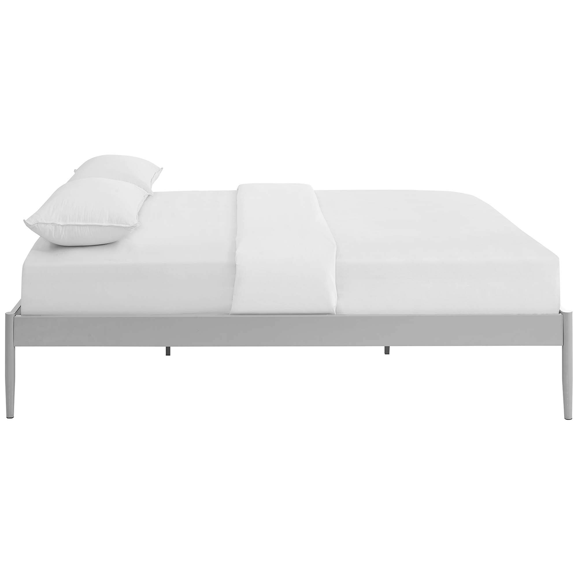 Left. Modway - Amira Upholstered Fabric Full Bed - White.