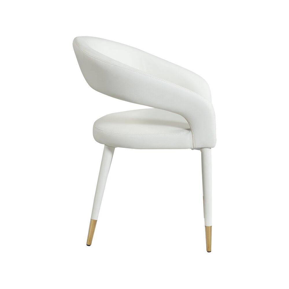 Alt View 3. Meridian Furniture - Destiny White Vegan Leather Dining Chair - White.