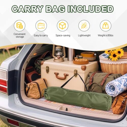 CARRY BAG INCLUDED

Convenient storage
Easy to carry
Space-saving
Lightweight
Weight: 4.85lbs