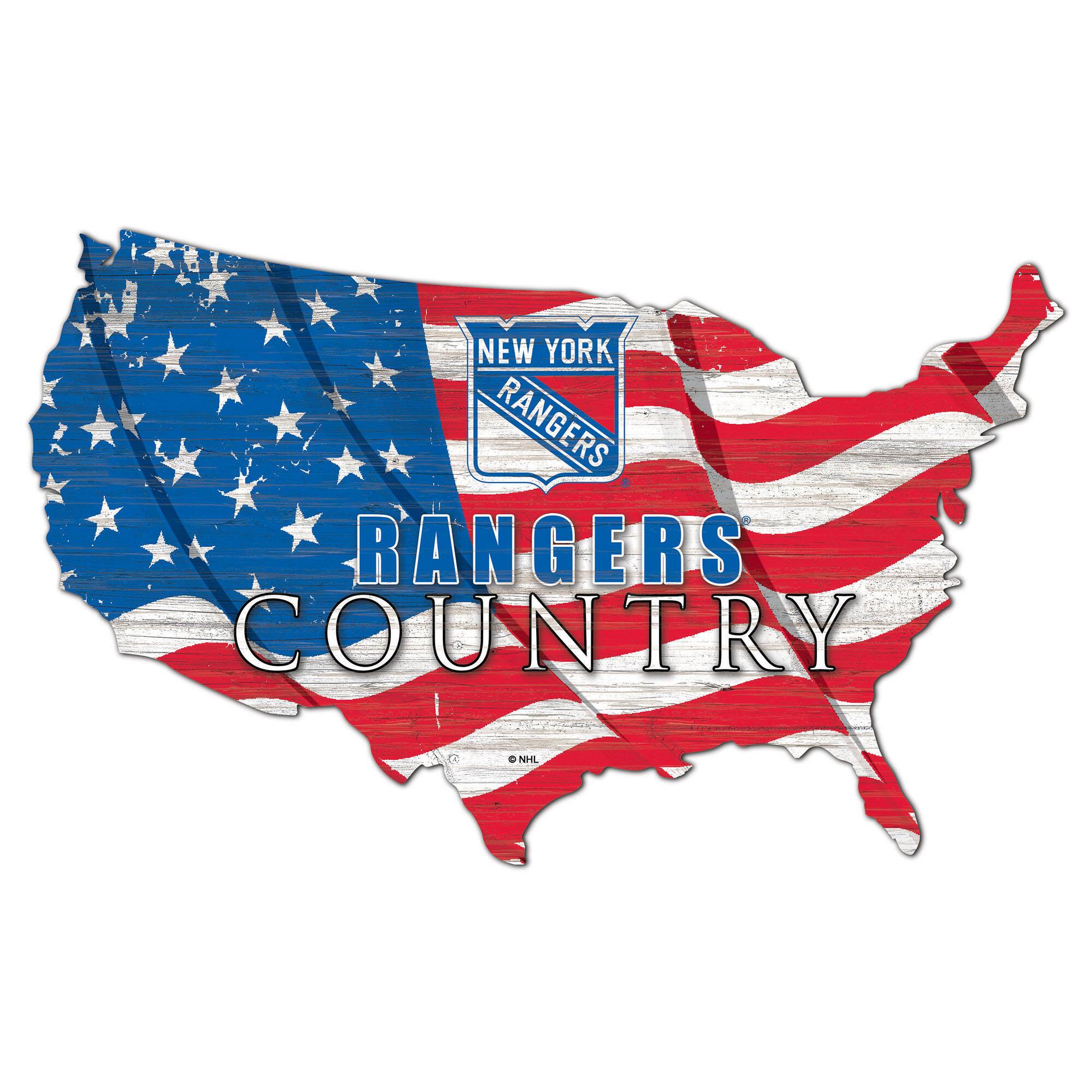 New York Rangers USA Flag Cutout Sign