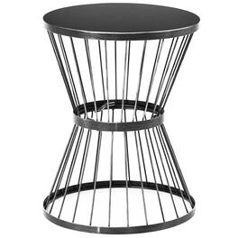 Outsunny - Patio Side Table, Garden End Table with Hourglass Design - Distressed Black
