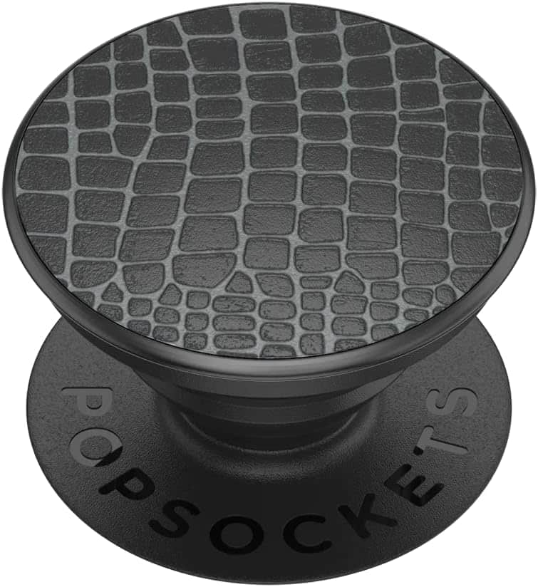PopSockets - Luxe PopGrip Embossed Metal Croc - Black