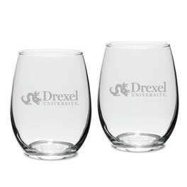 Jardine - Drexel Dragons 15oz. 2-Piece Stemless Wine Glass Set - Multicolor