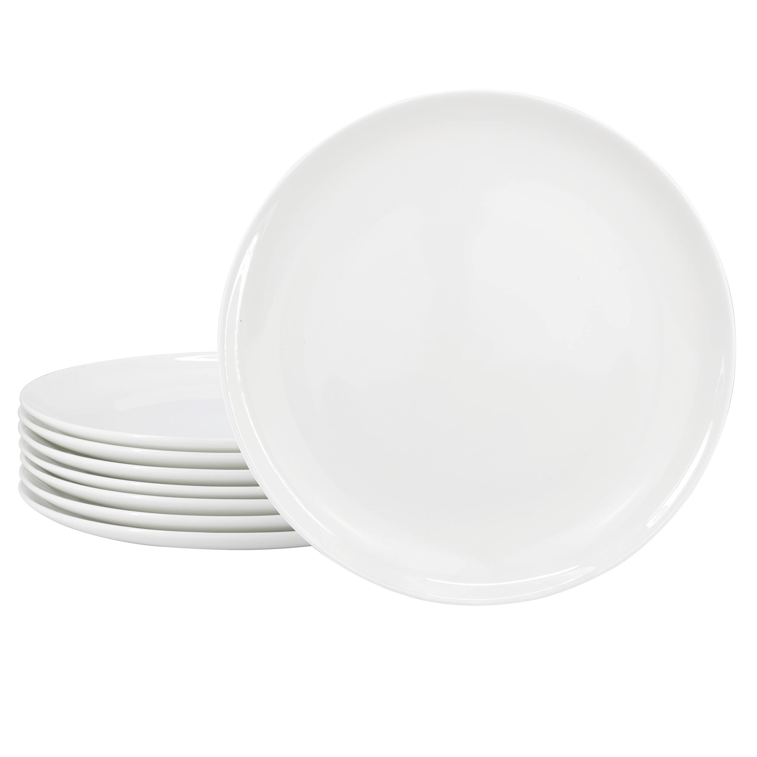 Gibson - Elite Peninsula 8 Piece 10.75 Inch Bone China Dinner Plate Set - White