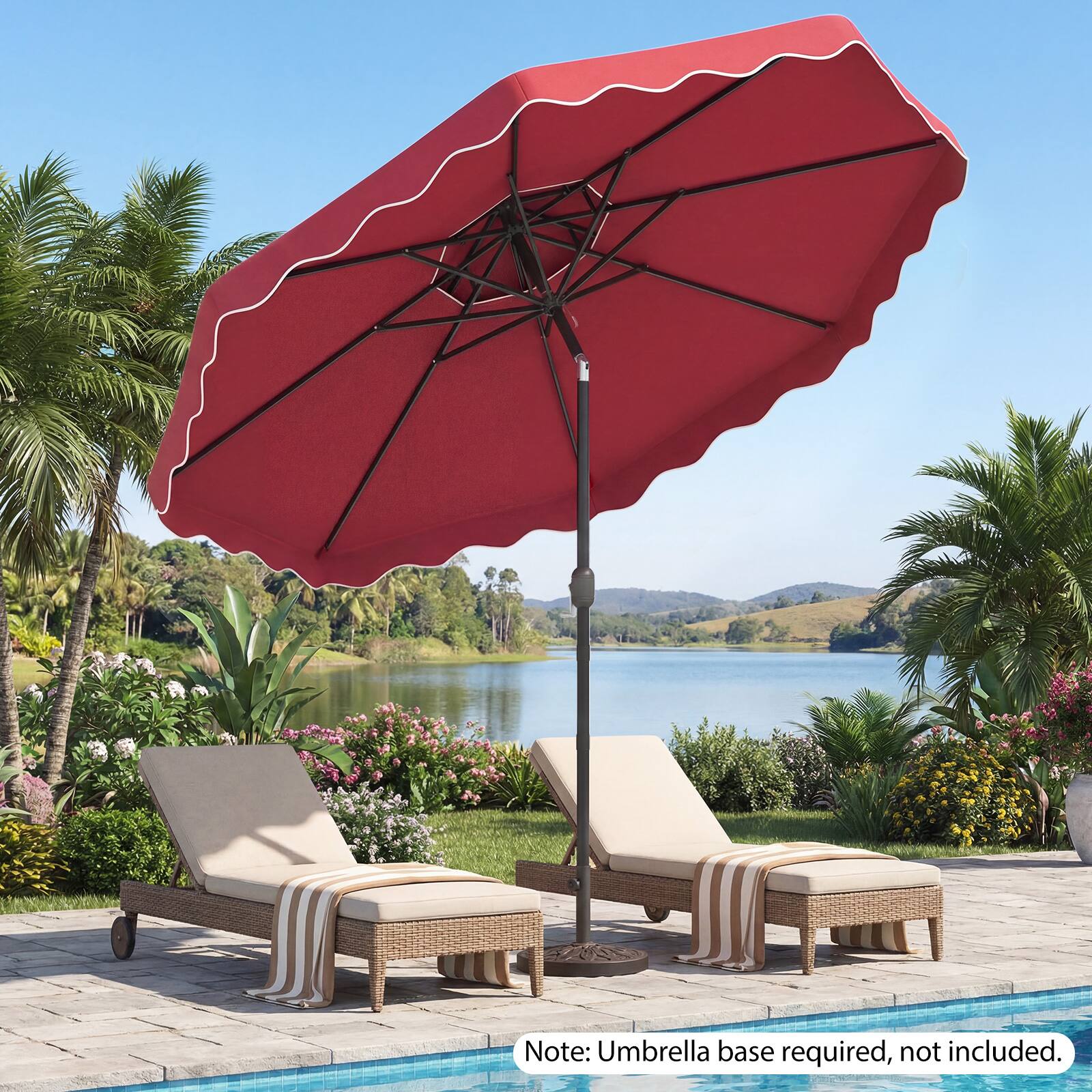 Note: Umbrella base required, not included.