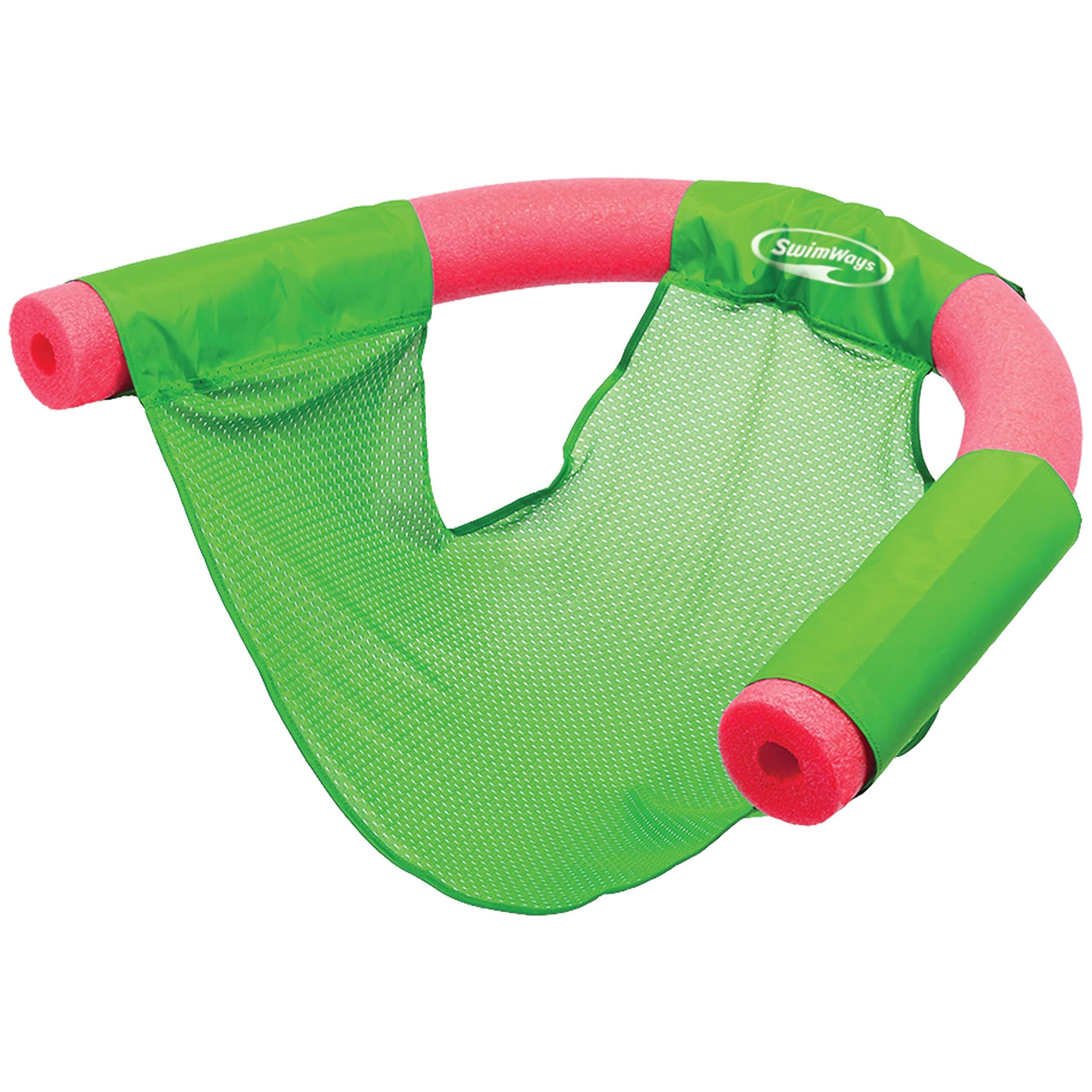Alt View 3. SwimWays - SwimWays Noodle Sling Floating Pool Chair Mesh Seat, Fits 55” Pool Noodle, Comfortable Water Float for Ages 5+ - Green or Blue.