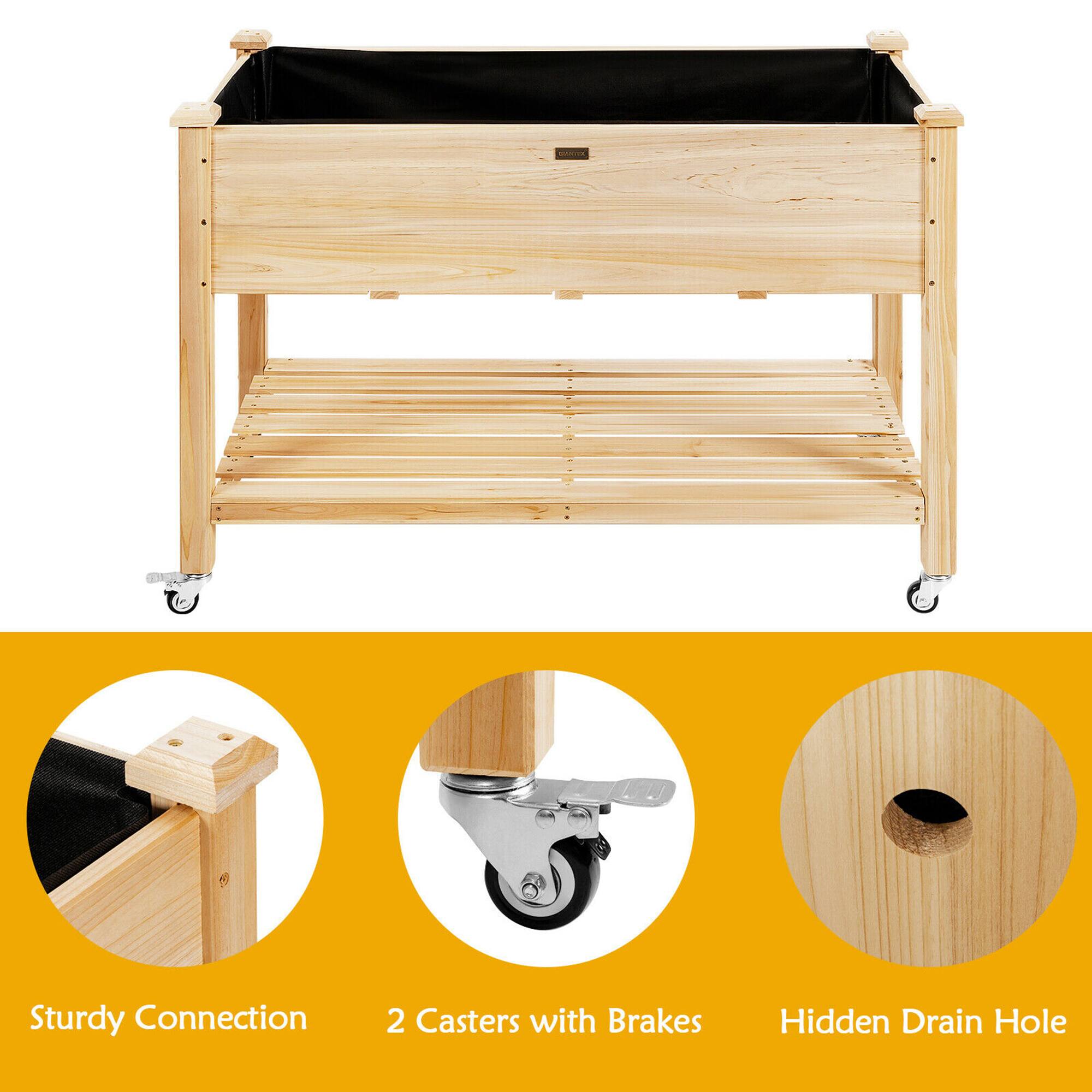 Sturdy Connection 2 Casters with Brakes Hidden Drain Hole