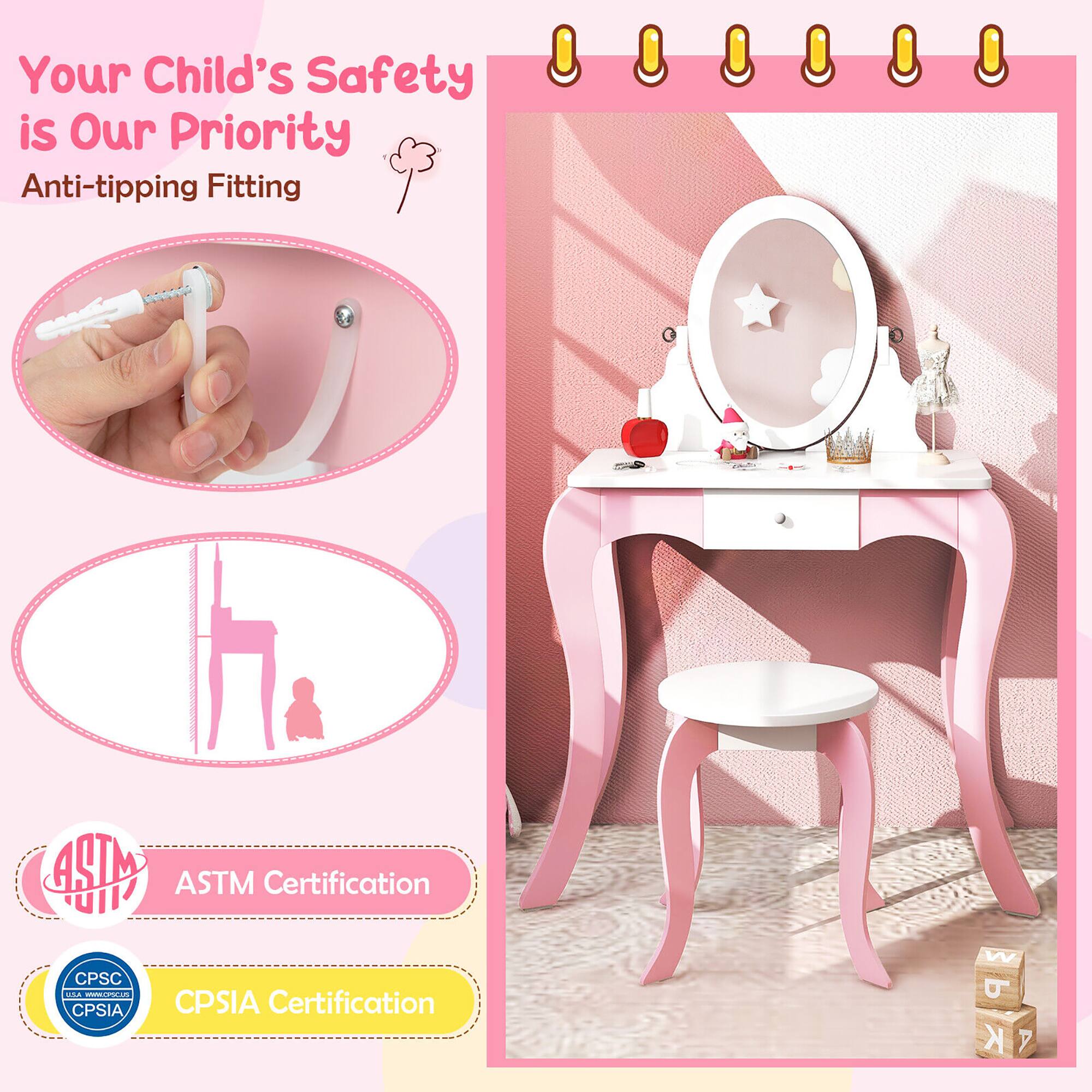 Your Child's Safety is Our Priority  
Anti-tipping Fitting  

ASTM Certification  
CPSIA Certification