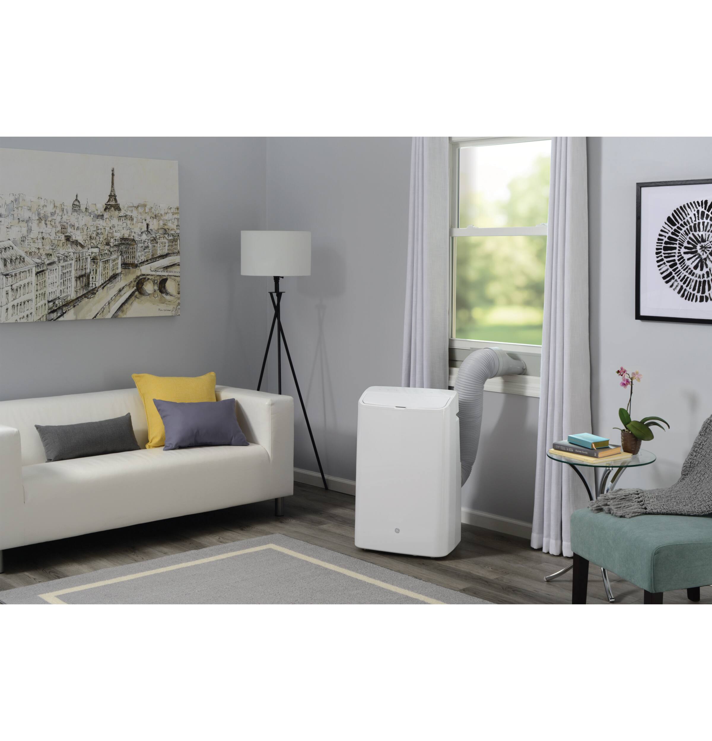 Alt View 21. GE - 300 Sq. Ft. 7,500 BTU Smart Portable Air Conditioner - White.