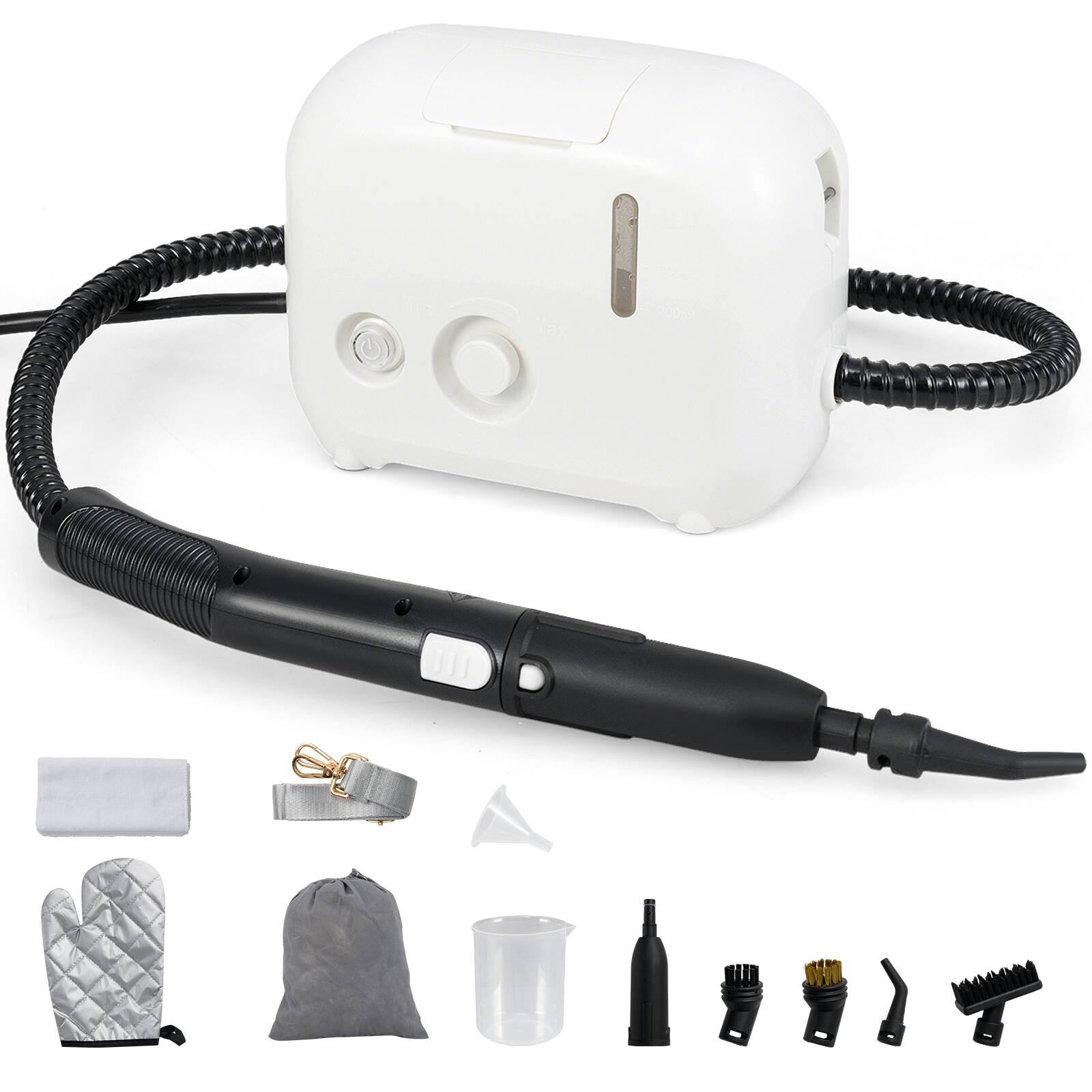 SKONYON - Handheld Steam Cleaner with High Pressure Steam Multiple Attachments and Large Water Tank - White