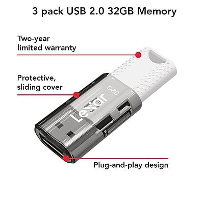 3 pack USB 2.0 32GB Memory

- Two-year limited warranty
- Protective, sliding cover
- Plug-and-play design
