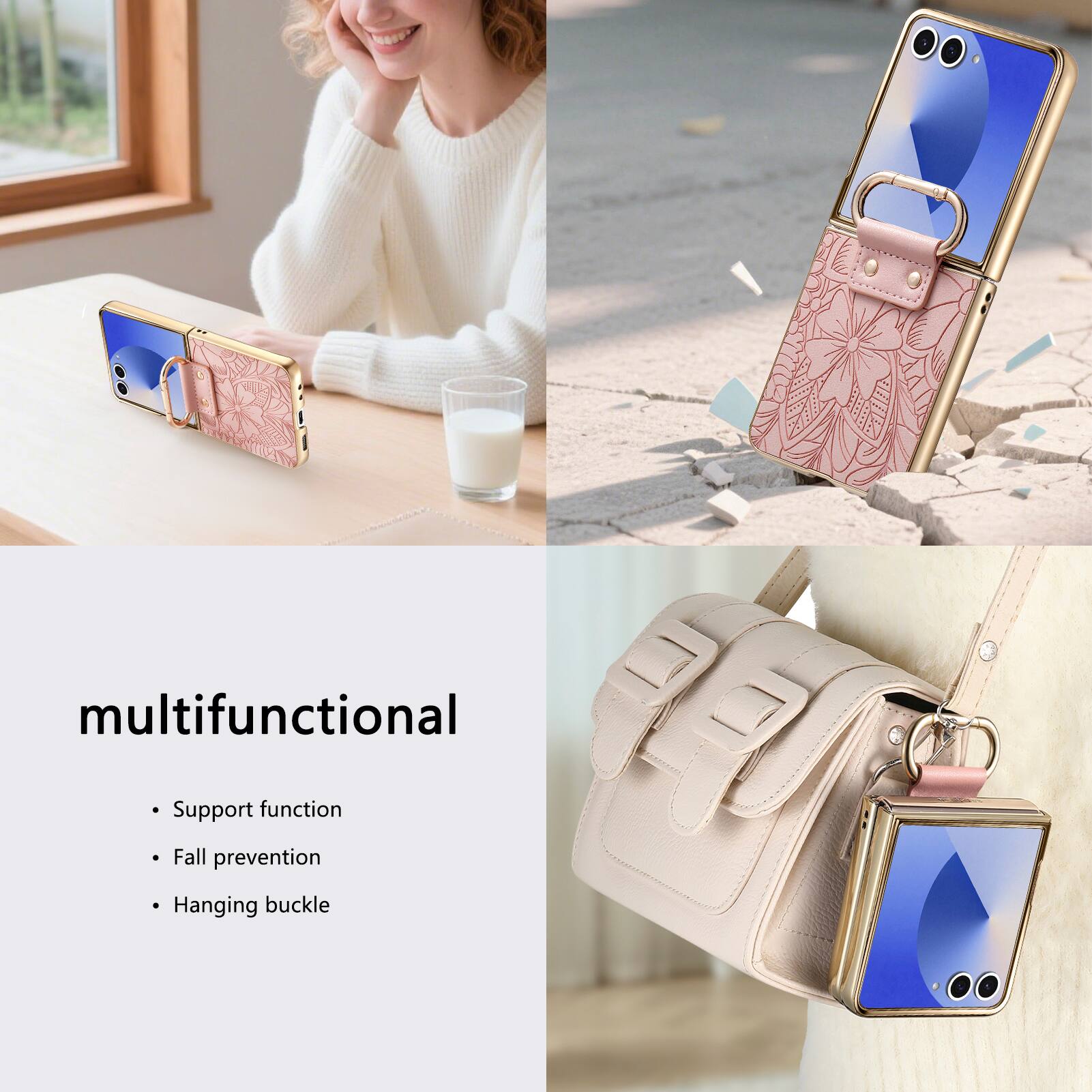 multifunctional

- Support function
- Fall prevention
- Hanging buckle