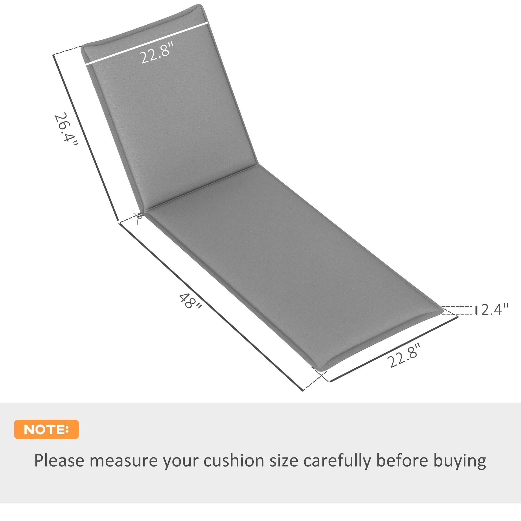 22.8" 26.4" 48" 22.8" 12.4"

NOTE: Please measure your cushion size carefully before buying
