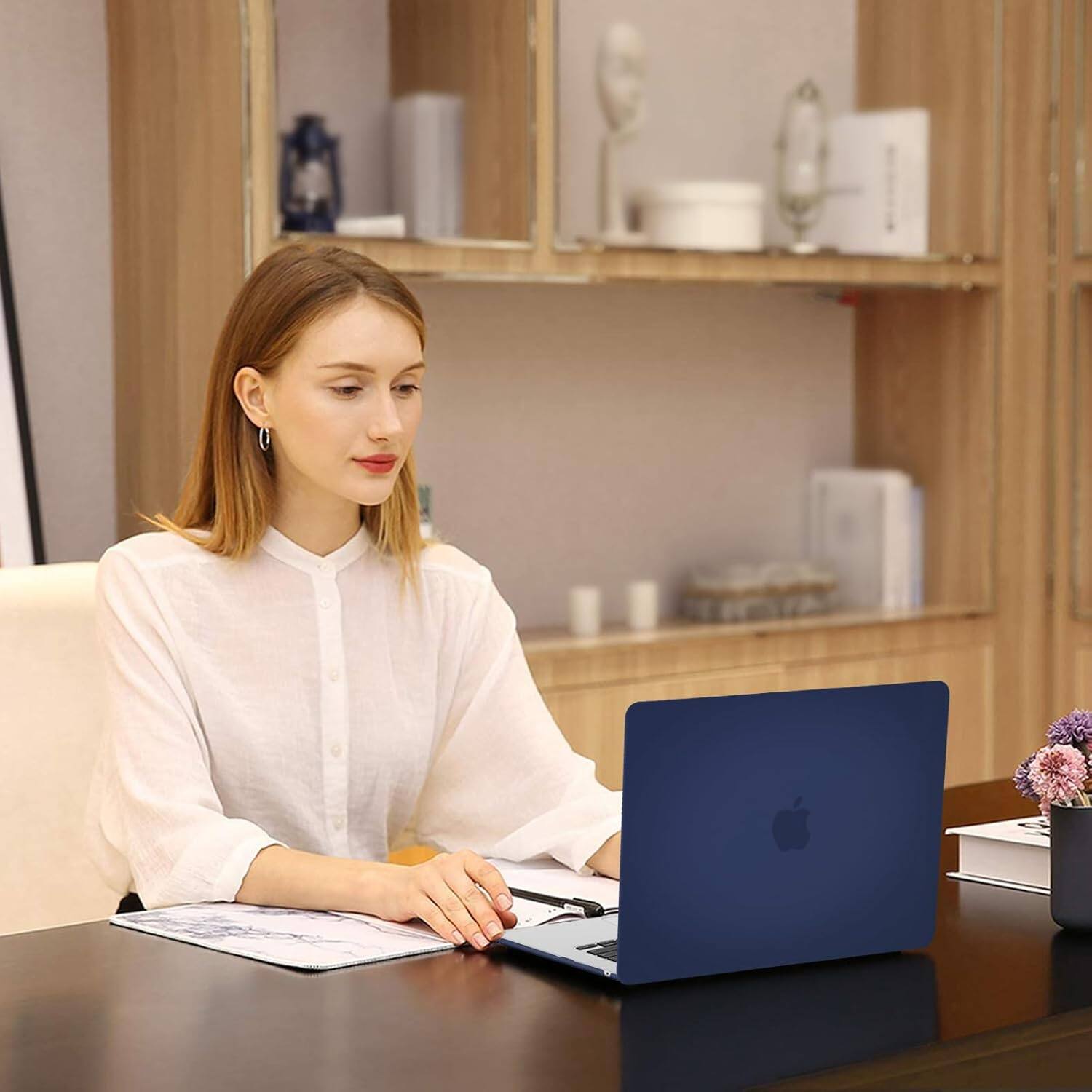 Alt View 2. mosiso - Hard Shell Case Kit for MacBook Air 15 inch A3448 A3241 A3114 A2941 M5 M4 M3 M2 - Navy Blue.