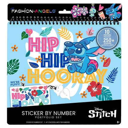 Fashion Angels Hip Hip Hooray 10 Posters + 250+ Stickers Portfolio Set (Disney Stitch)