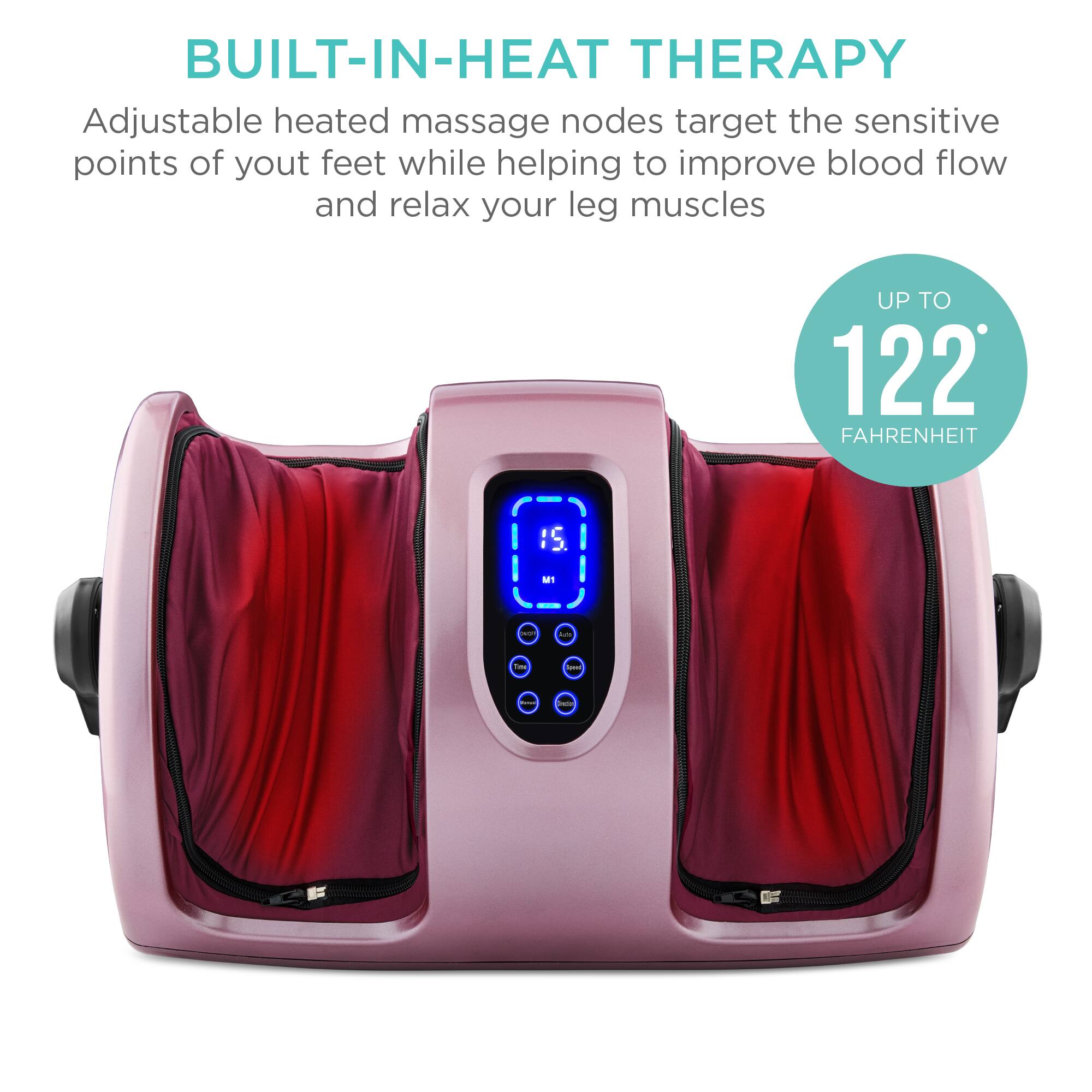 BUILT-IN-HEAT THERAPY

Adjustable heated massage nodes target the sensitive points of your feet while helping to improve blood flow and relax your leg muscles. UP TO 122 FAHRENHEIT.